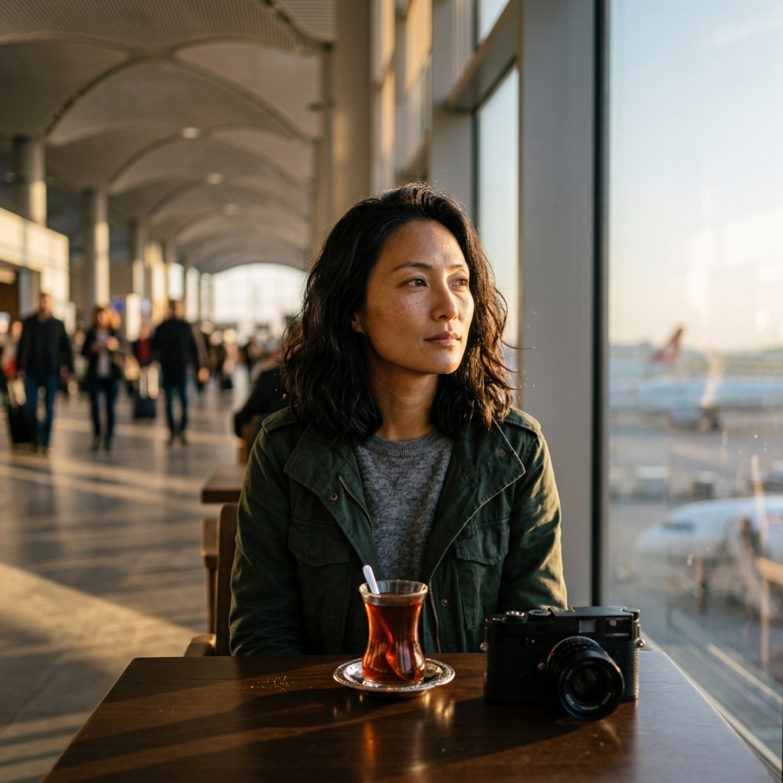 Mei im Transit in Istanbul, Tee im Tulpenglas